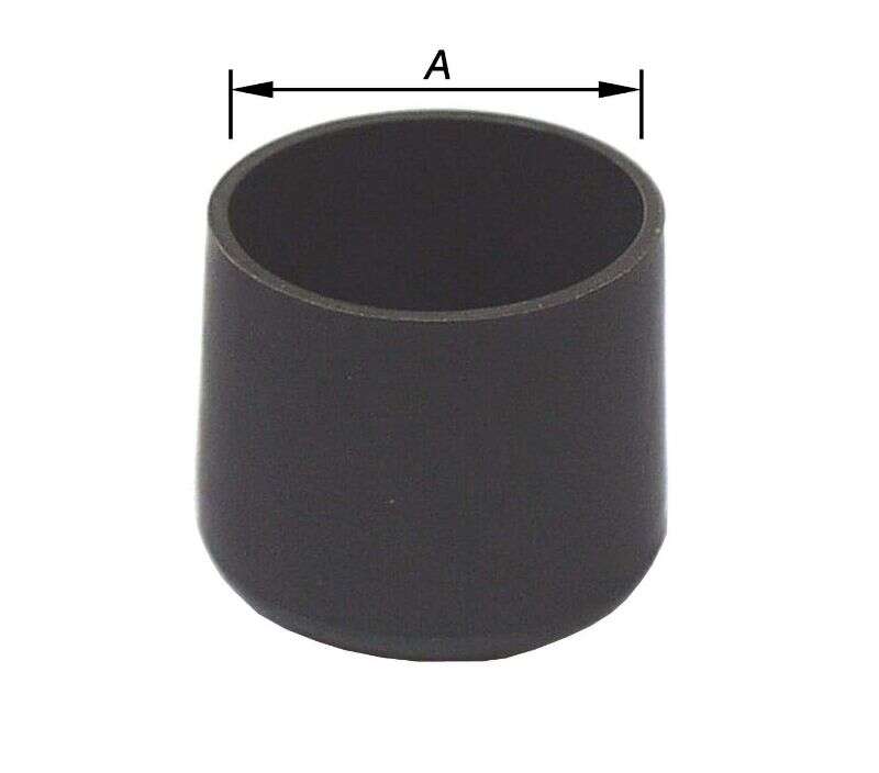 Image du produit Sabot pour pied tubulaire rond - Embout couvrant - Base demi bomb&eacute;e poly&eacute;thyl&egrave;ne souple - Noir