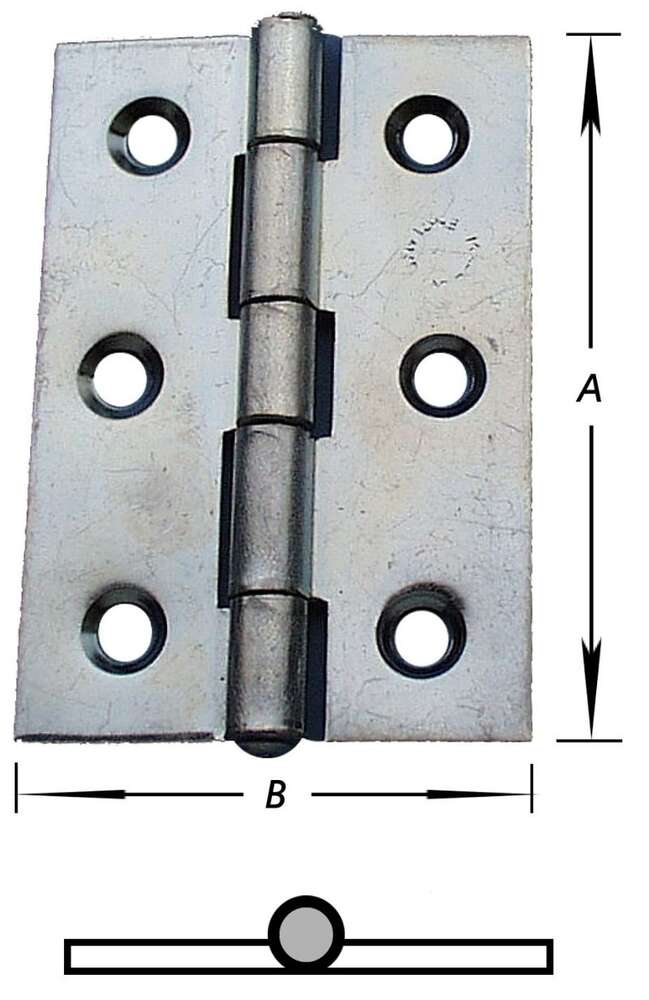 Image du produit Charni&egrave;re de meuble - Large - Noeud couvrant = 2 lames pli&eacute;es - Zingu&eacute;e & Inox A2