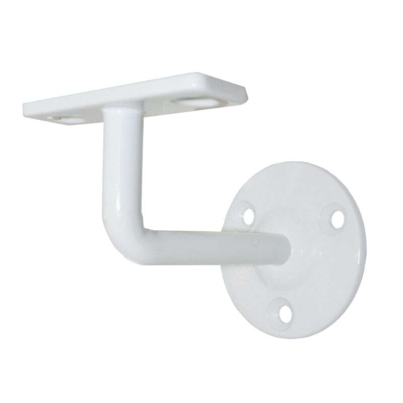 Image du produit Support Appui Rampe / Main courante - Mod&egrave;le Coud&eacute; 90&deg; - Acier laqu&eacute; Blanc - 75 x 39 mm