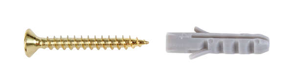 Image du produit Kit vis et chevilles (entre-porte et nez de marche) - Acier Bruni - 3 x 25 mm (10 pi&egrave;ces)