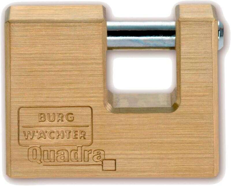 Image du produit BURGWACHTER - Cadenas &agrave; cl&eacute;s - Quadra Bloc anti-coupe - Laiton - &Oslash; 12 mm Dim Int Anse : 22 x 15,5 mm - H Totale : 55 mm