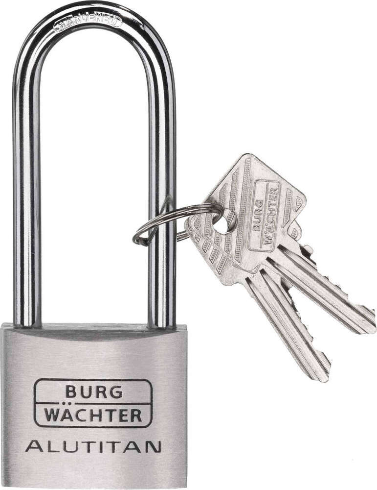 Image du produit BURGWACHTER - Cadenas &agrave; cl&eacute;s - 770 - Alu Titan - &Oslash; 6,5 mm Dim Int Anse : 22 x 65 mm - H Totale : 107 mm