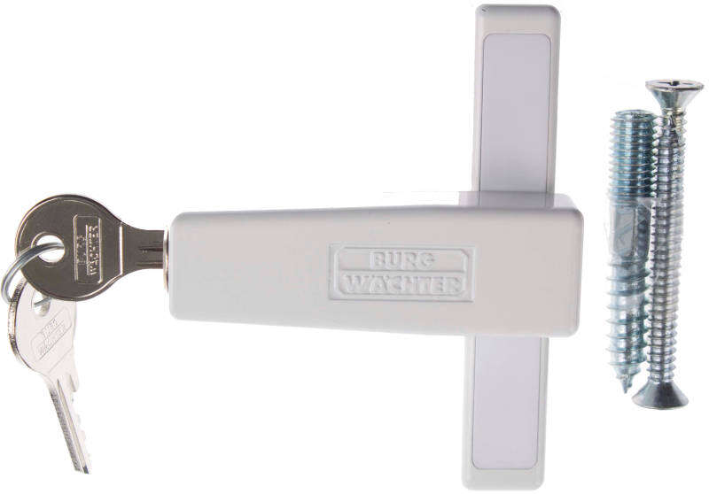 Image du produit BURGWACHTER - Verrou de fen&ecirc;tre - Avec serrure - Blanc - 2 cl&eacute;s
