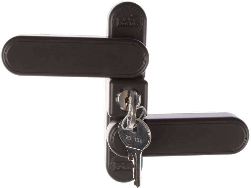 Image du produit BURGWACHTER - Verrou de fen&ecirc;tre - Double ouvrant - Avec serrure - Brun - 2 cl&eacute;s
