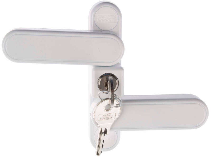 Image du produit BURGWACHTER - Verrou de fen&ecirc;tre - Double ouvrant - Avec serrure - Blanc - 2 cl&eacute;s