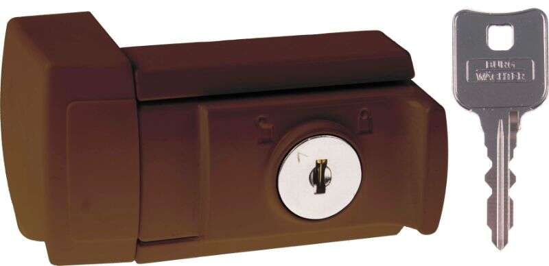 Image du produit BURGWACHTER - Verrou de porte - Avec serrure - Brun - 60 x 45 mm