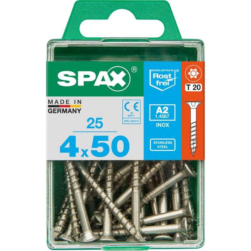 Image du produit SPAX&reg;- Vis universelle - &Oslash; 4 mm - T&ecirc;te frais&eacute;e - Inox A2 - T-STAR Plus (T20) - Filetage partiel 4 CUT