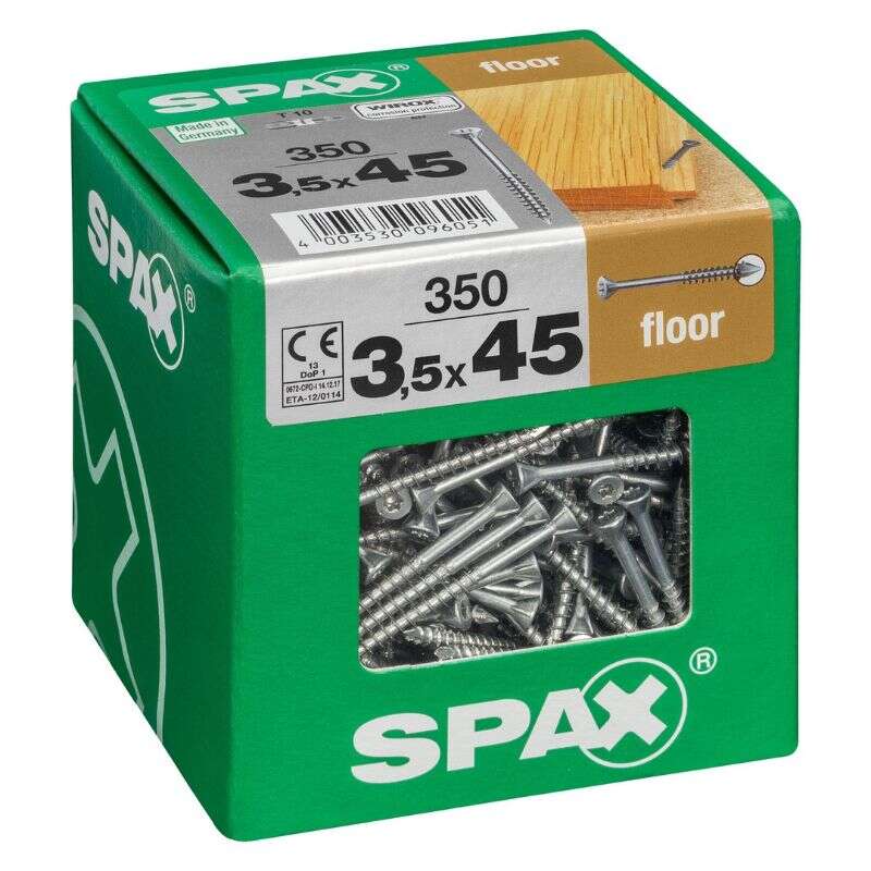 Image du produit SPAX&reg;- Vis plancher bois - &Oslash; 3,5 mm - T&ecirc;te Frais&eacute;e 60&deg; - WIROX - T-STAR Plus (T10) - Filetage Partiel