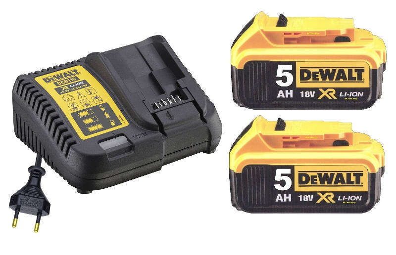 Image du produit Dewalt Chargeur Univ.18V/5.0Ah + 2 Accus DCB1104P2