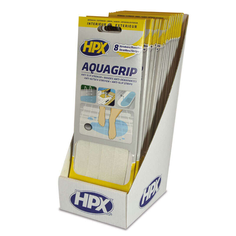 Image du produit HPX&reg;- Ruban antid&eacute;rapant - Aqua Grip Transparent 20 mm (8 pi&egrave;ces)