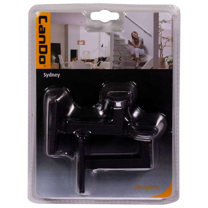 Image du produit Support Appui Rampe / Main courante - Sydney - Noir (2 pi&egrave;ces)