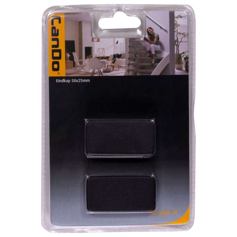 Image du produit Embout pour Rampe / Main Courante - Noir mat - 50 x 25 mm (2 pi&egrave;ces)