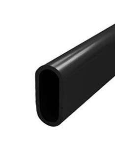 Image du produit Barre de penderie - Noir - Mod&egrave;le Ovale 30 x 15 x 2 mm - 100 ou 166 cm
