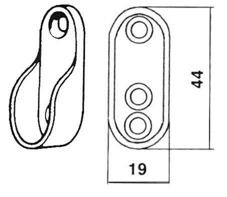 Image du produit Support lat&eacute;ral pour barre de penderie ovale 30 x 15 mm - 44 x 19 mm (2p)