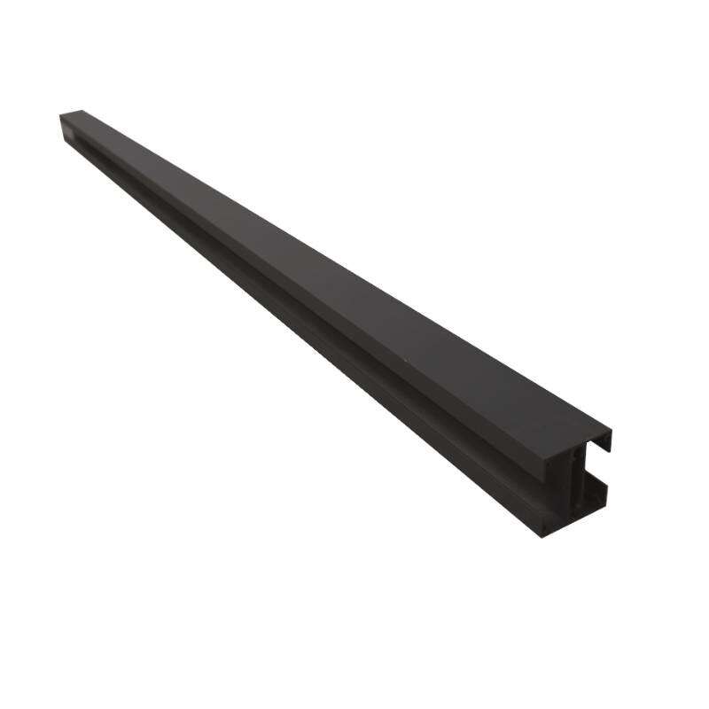 Image du produit Quadra - Poteau Alu RAL 9005S Noir pour planche 28 mm - 60 x 65 x 2700 mm