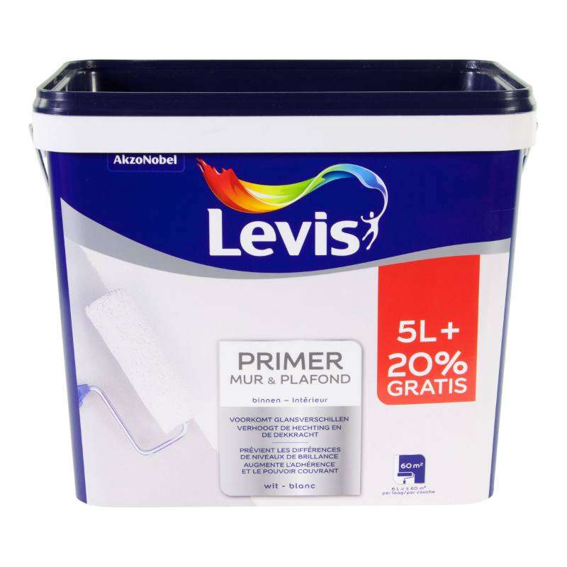 Image du produit Levis - Mur & Plafond - Primer - Blanc (5 + 1 L) (PROMO)