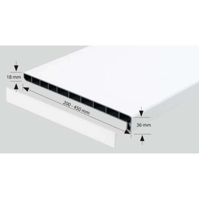 Image du produit Embout - Tablette Fen&ecirc;tre Topline LD36 - Beige - 305 mm affleurant(s)