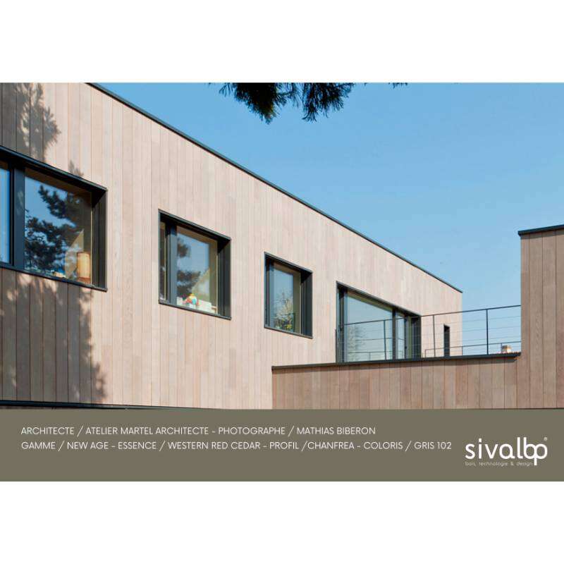 Image du produit Bardage C&egrave;dre about&eacute; - Bross&eacute; Gris 102 - Profil 'Chanfrea'- R/L - 18 x 130 mm - Longueur 440 cm - colis de 2.288 m&sup2;