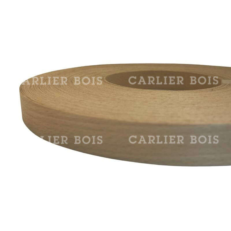 Image du produit Couvre-Chant Bois v&eacute;ritable - H&ecirc;tre &eacute;tuv&eacute; avec colle - 22 x 0,5 mm - Longueur au choix