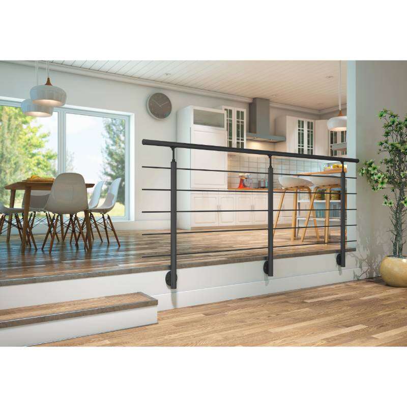 Image du produit SOGEM - Garde-corps 'Clean Black' - Kit - Fixation lat&eacute;rale - 1.5M