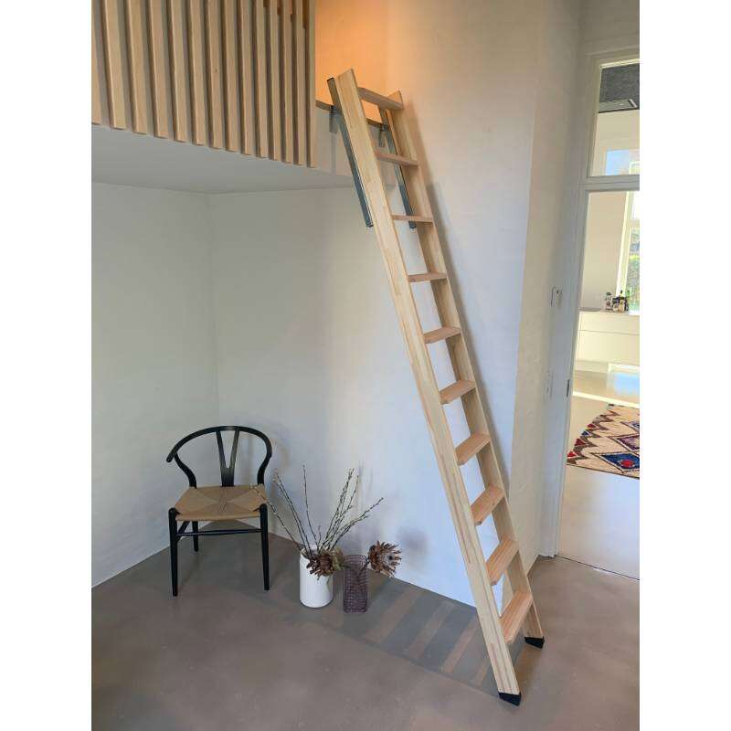 Image du produit SOGEM - Echelle Mezzanine - Pin et H&ecirc;tre - 12 marches - Haut: 284 cm