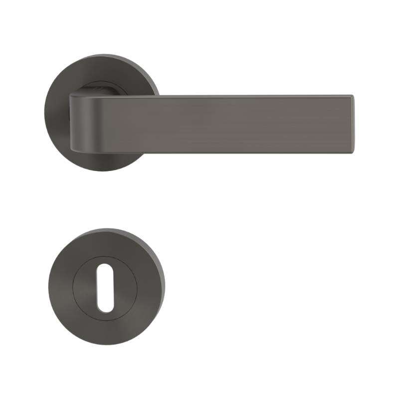 Image du produit Griffwerk - Bequille Graph - Soft2Touch S&eacute;rie - Ronde - Rosace+Entr&eacute;e - BB (cl&eacute;) - gauche/droite - Gris cachemire (par p