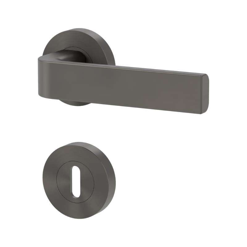 Image du produit Griffwerk - Bequille Graph - Soft2Touch S&eacute;rie - Ronde - Rosace+Entr&eacute;e - BB (cl&eacute;) - gauche/droite - Gris cachemire (par p