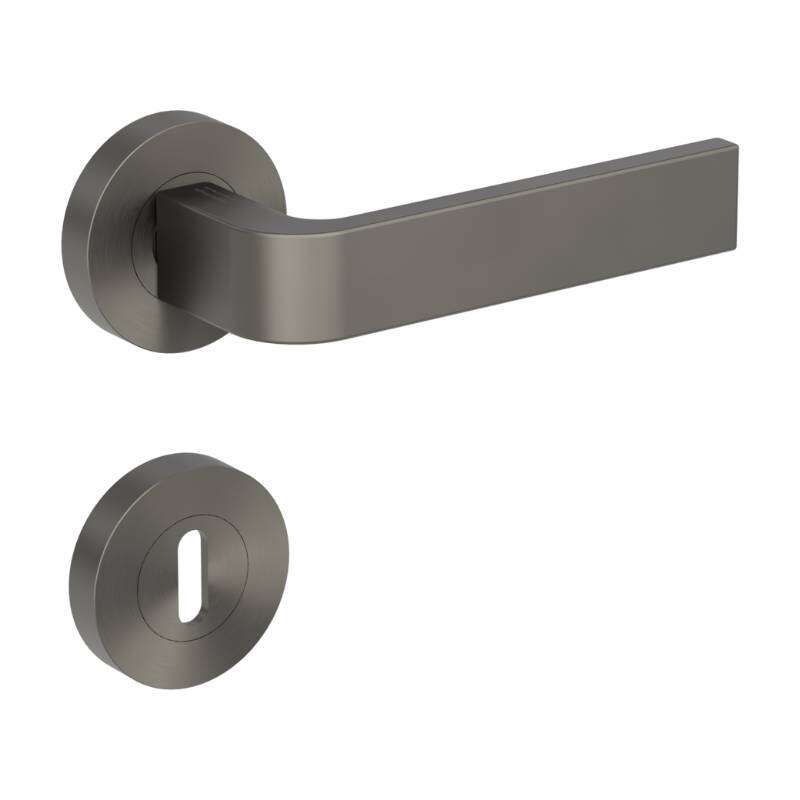 Image du produit Griffwerk - Bequille Graph - Soft2Touch S&eacute;rie - Ronde - Rosace+Entr&eacute;e - BB (cl&eacute;) - gauche/droite - Gris cachemire (par p