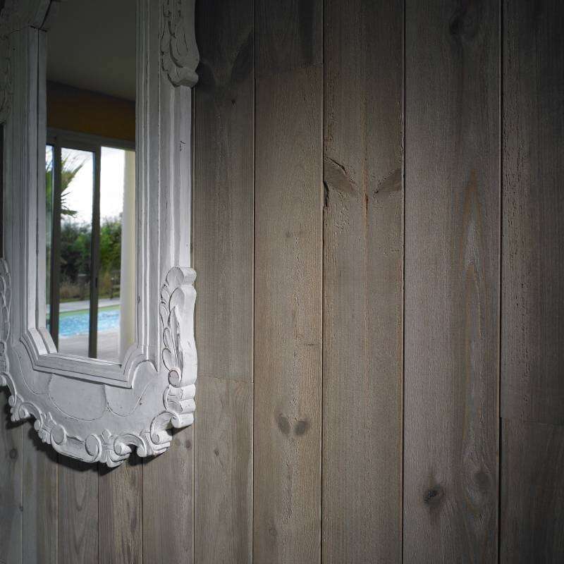 Image du produit NOLOGO - Lambris Mural - Pin - NANOOK BOIS FLOTTE - Aspect Sci&eacute; - Gris D&eacute;lav&eacute; - 18 x 135 x 2000 mm (1,35m&sup2;)