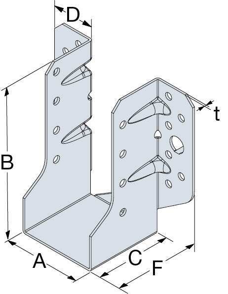 Image du produit SIMPSON - Sabot de Charpente &agrave; ailes ext&eacute;rieures SBE - Acier galvanis&eacute;