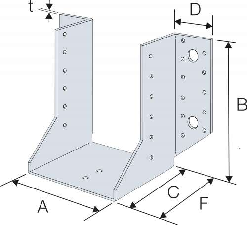 Image du produit SIMPSON - Sabot de Charpente &agrave; ailes ext&eacute;rieures SAE - Acier galvanis&eacute;