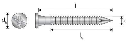 Image du produit SIMPSON - Pointe Crant&eacute;e en acier zingu&eacute;