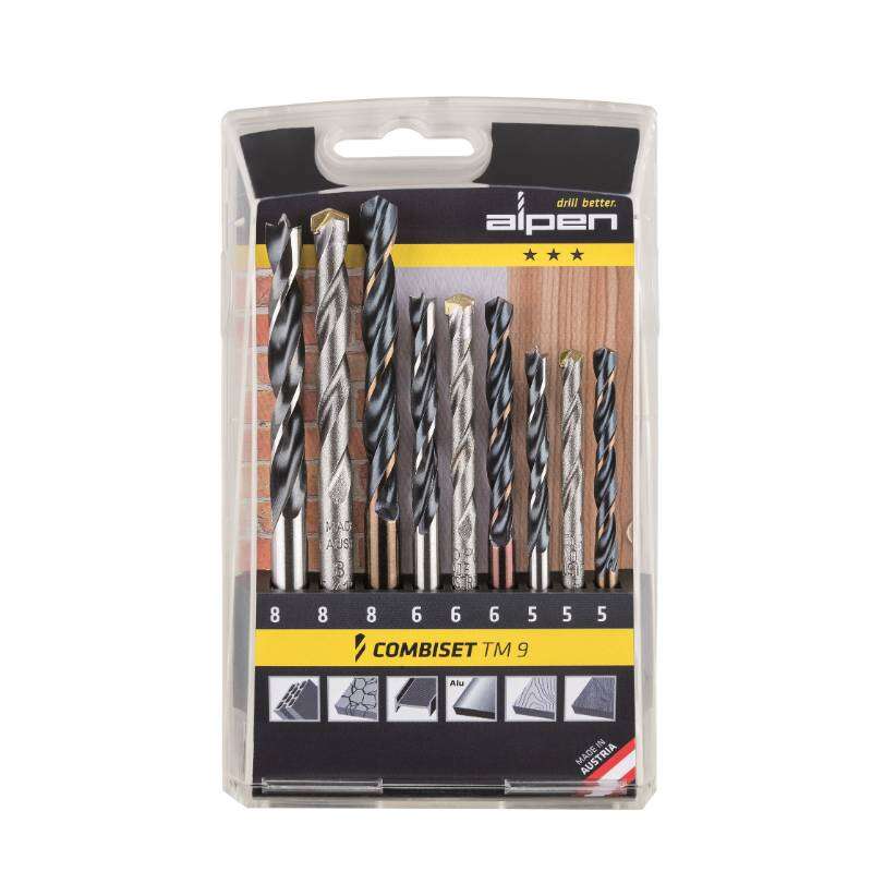 Image du produit Alpen - Cassette TM9 Foret Metal/ Pierre/ Bois (9 pi&egrave;ces): &Oslash; 5| 6| 8 mm (x 3)