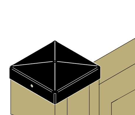 Image du produit SIMPSON - Cabochon pour poteau carr&eacute; -  Noir - 90 x 90 mm