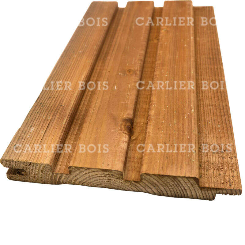 Image du produit Bardage Sapin Autoclave Marron "Profil Triple faux ajour&eacute;" - 21 x 132 mm(s)