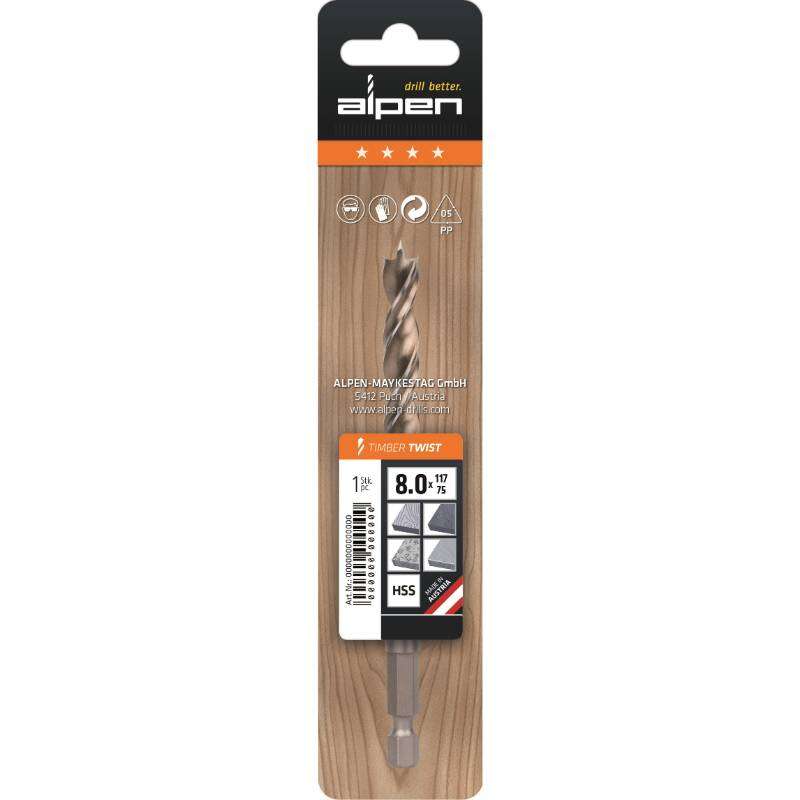 Image du produit Alpen - Foret H&eacute;lico&iuml;dal &agrave; Bois TIMBER TWIST - Queue Hexagonale