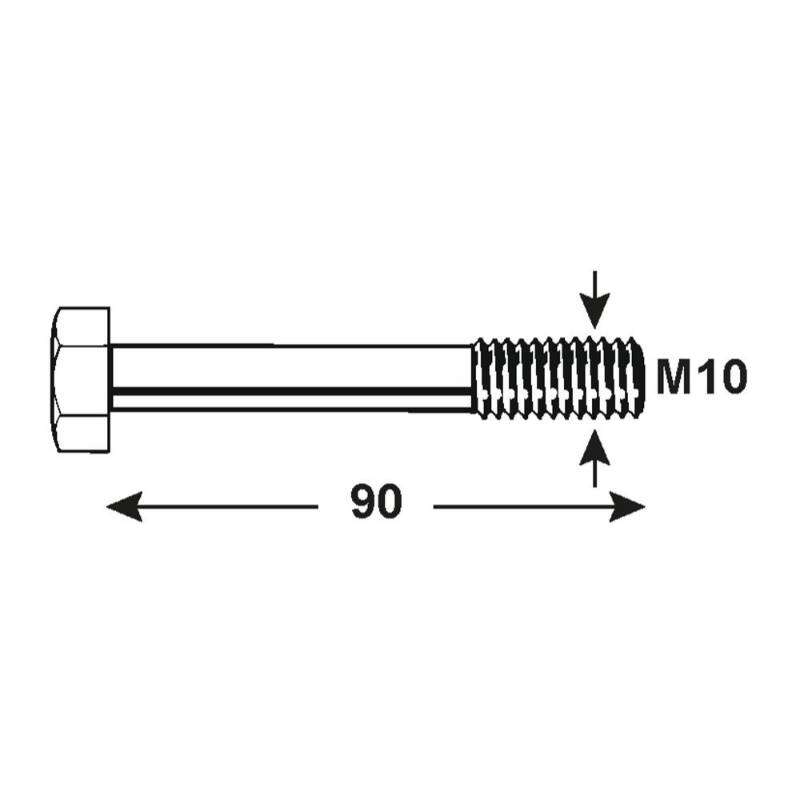 Image du produit Boulon &agrave; T&ecirc;te Hexagonale - Acier Galvanis&eacute; - M10