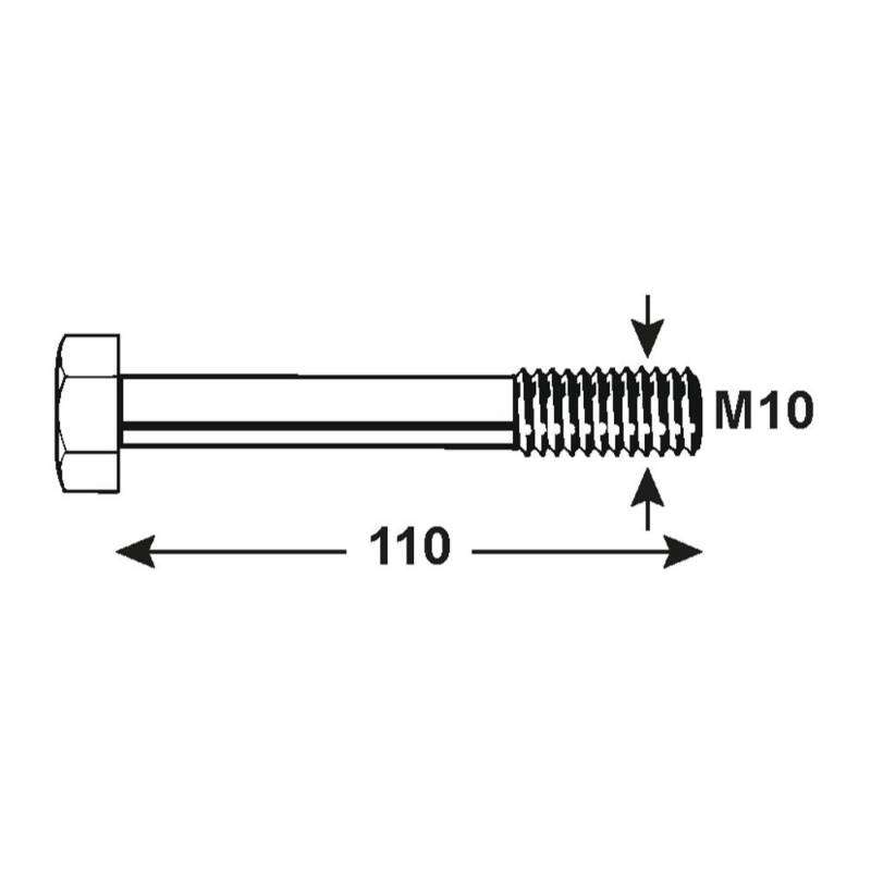 Image du produit Boulon &agrave; T&ecirc;te Hexagonale - Acier Galvanis&eacute; - M10