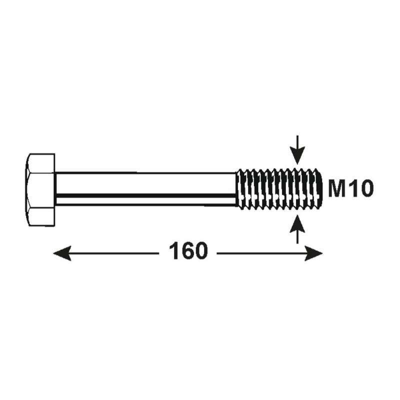 Image du produit Boulon &agrave; T&ecirc;te Hexagonale - Acier Galvanis&eacute; - M10