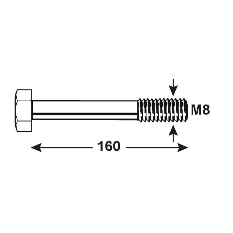 Image du produit Boulon &agrave; T&ecirc;te Hexagonale - Acier Galvanis&eacute; - M8