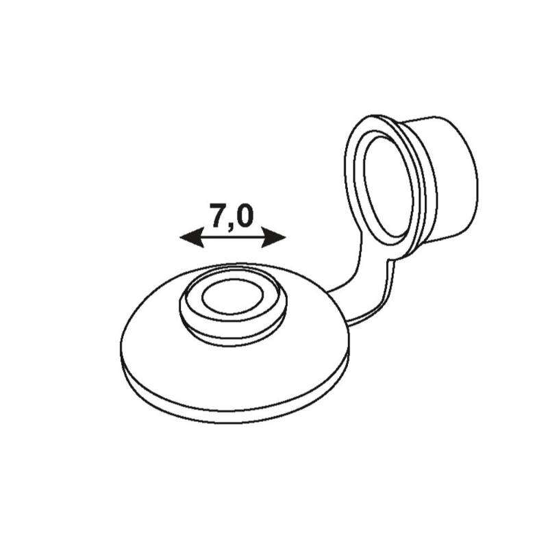 Image du produit Cache-Vis &agrave; Chapeau - PVC - Noir - 7 mm
