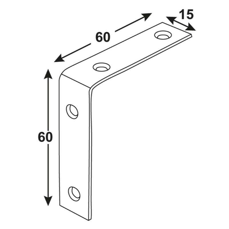 Image du produit Equerre sur chant - Equerre de chaise - Inox