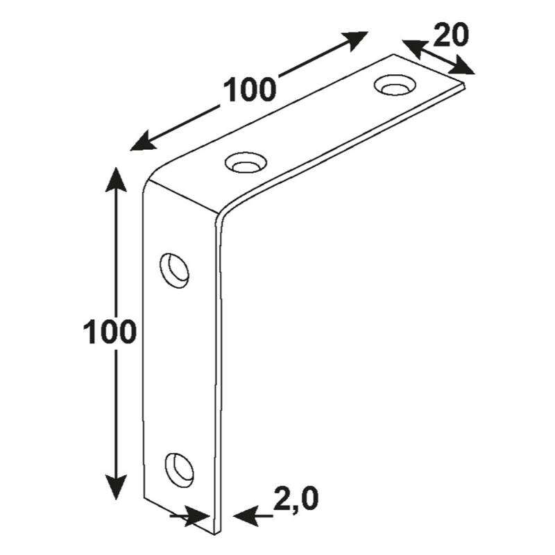 Image du produit Equerre sur chant - Equerre de chaise - Inox