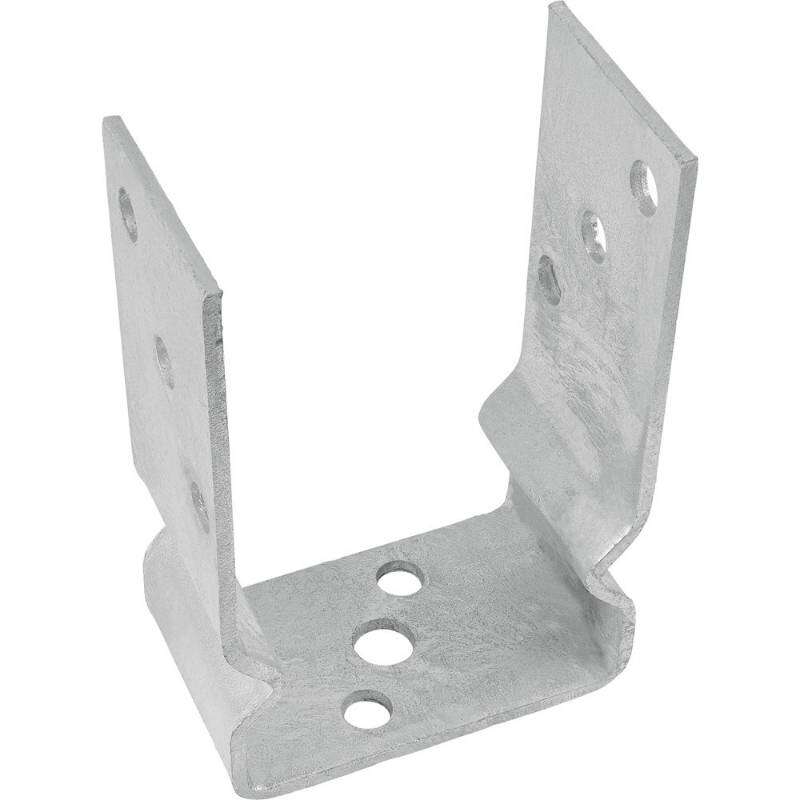 Image du produit Socle de Poteau &agrave; fixer 'U' - Pour Poteau 90 & 100 mm - Acier Galvanis&eacute;