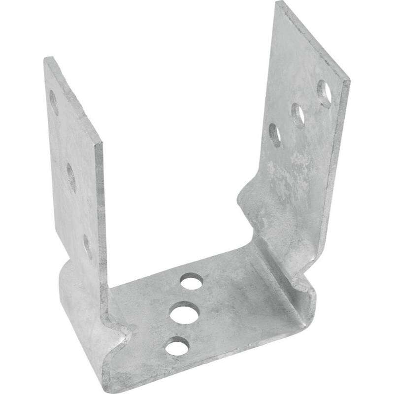 Image du produit Socle de Poteau &agrave; fixer 'U' - Pour Poteau 90 & 100 mm - Acier Galvanis&eacute;