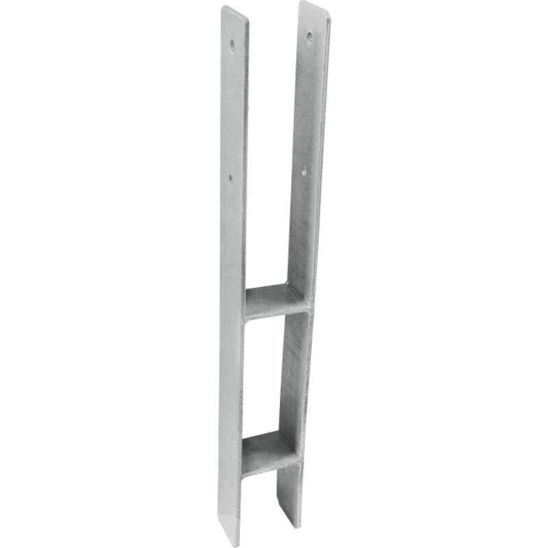 Image du produit Socle de Poteau &agrave; b&eacute;tonner 'H' - Pour Poteau 70 - 90 &agrave; 140 mm - Acier Galvanis&eacute;