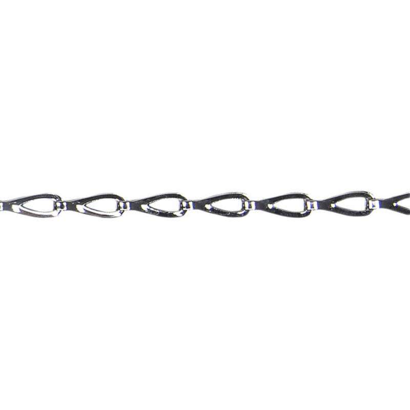 Image du produit Cha&icirc;ne Patent Laiton /Chrom&eacute; - 22 Kg - 13,5 x 3 x 0,4 mm (vendu au m&egrave;tre)