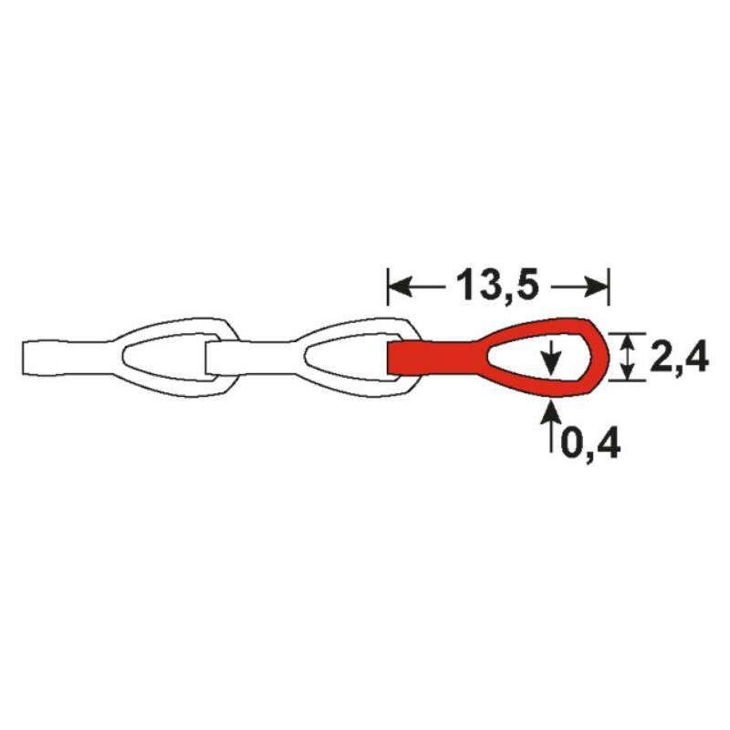 Image du produit Cha&icirc;ne Patent Laiton /Chrom&eacute; - 22 Kg - 13,5 x 3 x 0,4 mm (vendu au m&egrave;tre)