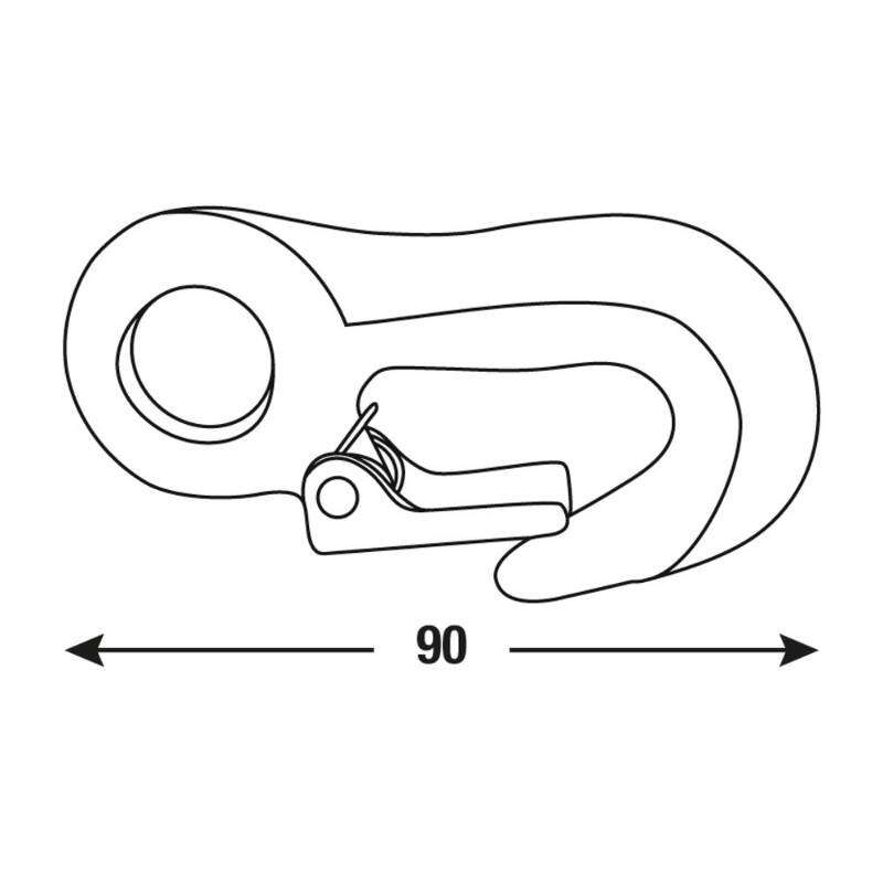 Image du produit Crochet de charge avec &oelig;il - Acier galvanis&eacute; - Charge max. 200 kg - 90 mm