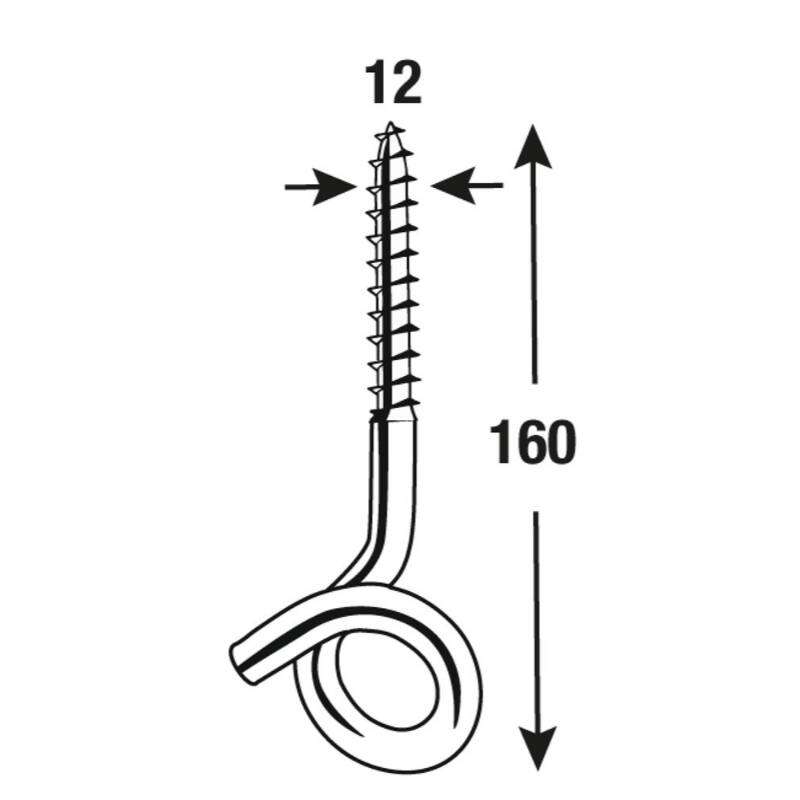 Image du produit Crochet de Balan&ccedil;oire de S&eacute;curit&eacute; - Acier Galvanis&eacute; - 12 x 160 mm (2 pi&egrave;ces)